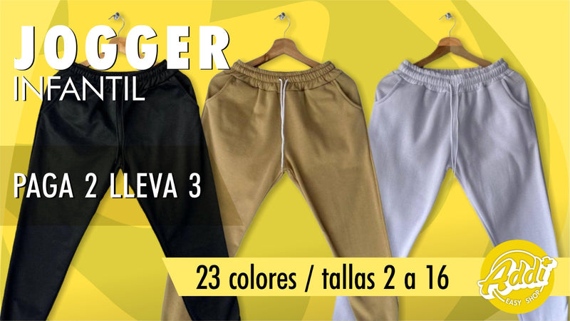 JOGGER PARA NINOS TALLAS DE LA 2 A LA 8