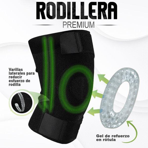 Rodillera Premium Con Gel y Varillas Laterales